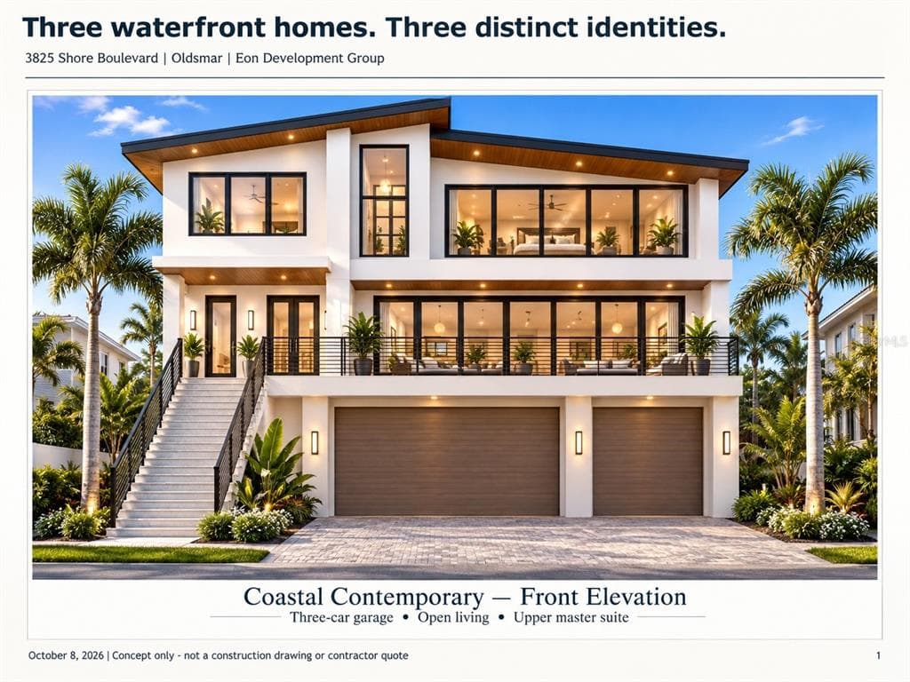 3825 Shore Boulevard, new construction home for sale in Oldsmar, FL
