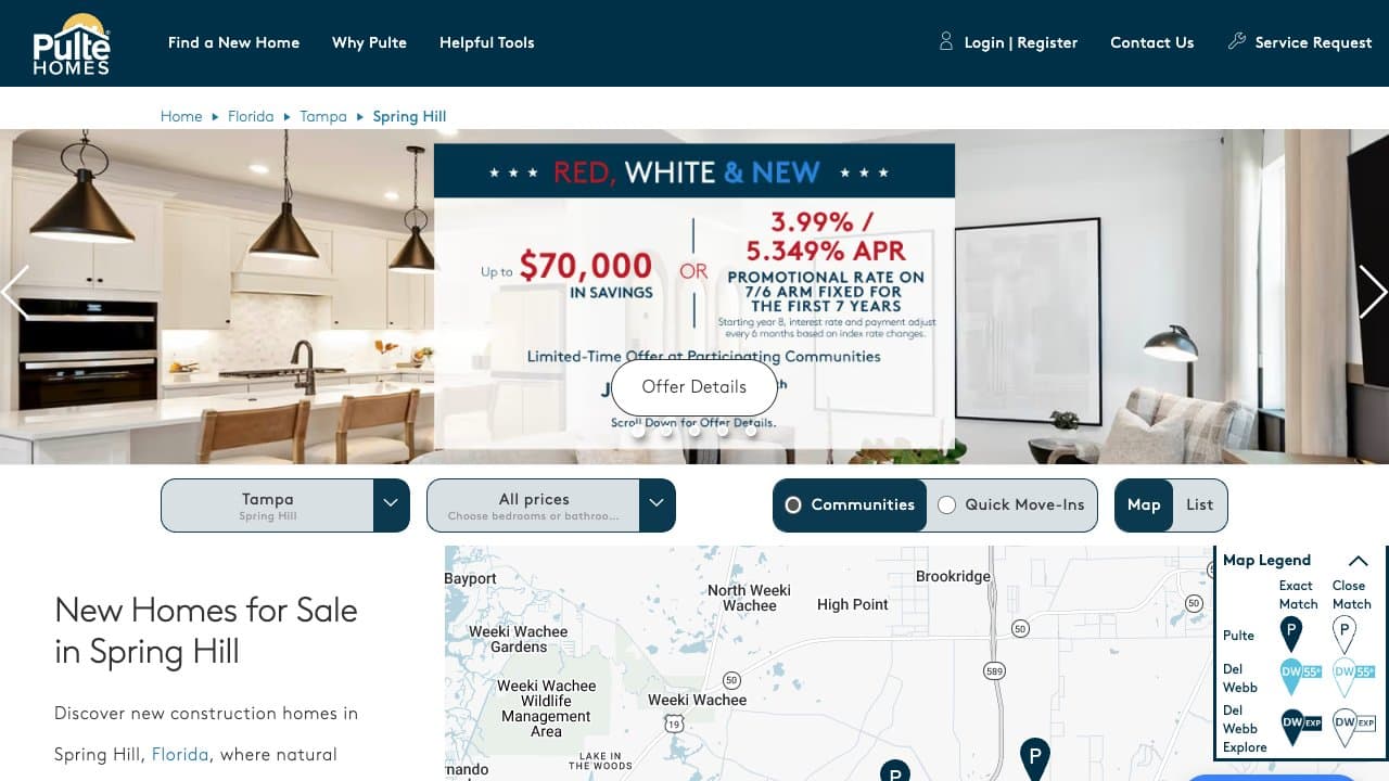 Del Webb River Reserve new construction community in Spring Hill, Florida