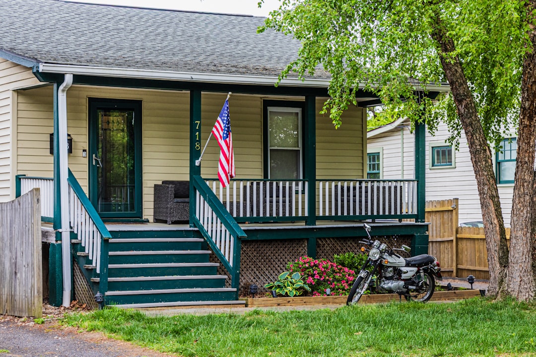 American flag on new home